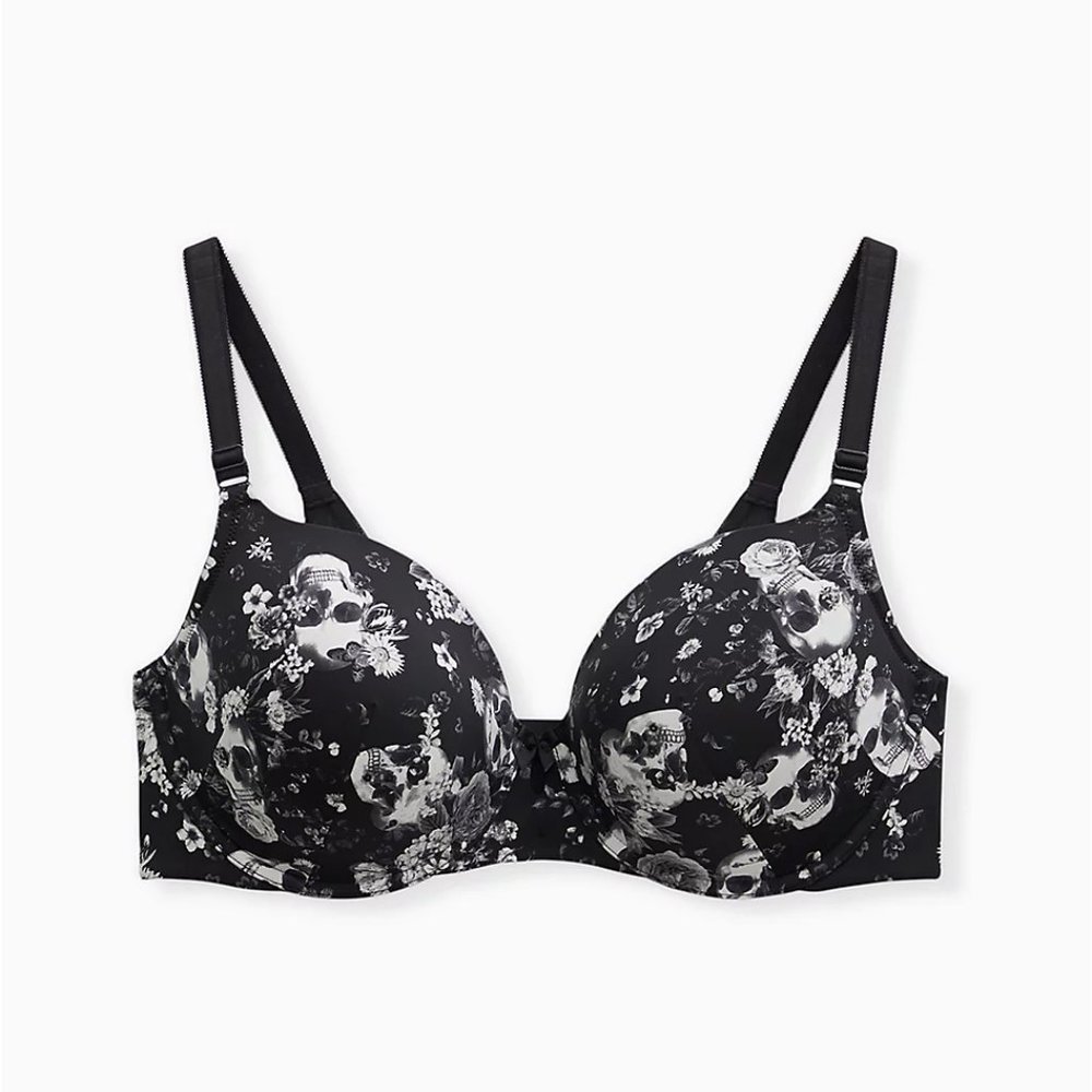 Torrid Black Skull Floral 38D Bra